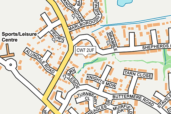 CW7 2UF map - OS OpenMap – Local (Ordnance Survey)
