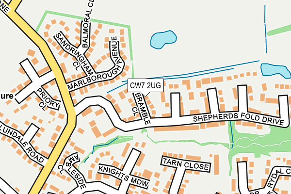 CW7 2UG map - OS OpenMap – Local (Ordnance Survey)