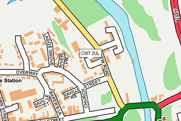 CW7 2UL map - OS OpenMap – Local (Ordnance Survey)