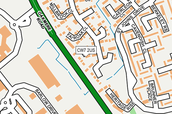 CW7 2US map - OS OpenMap – Local (Ordnance Survey)