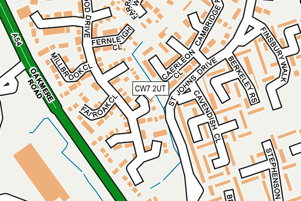 CW7 2UT map - OS OpenMap – Local (Ordnance Survey)