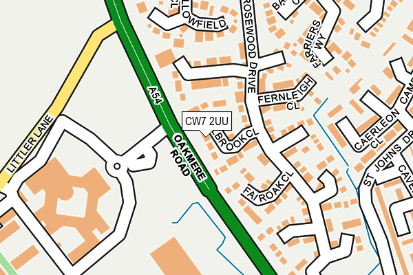 CW7 2UU map - OS OpenMap – Local (Ordnance Survey)