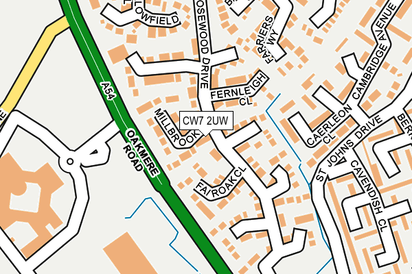 CW7 2UW map - OS OpenMap – Local (Ordnance Survey)