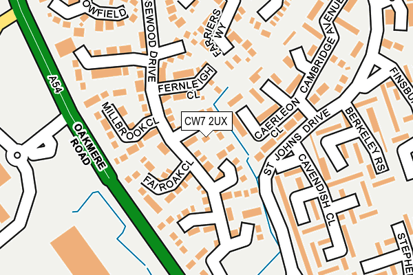 CW7 2UX map - OS OpenMap – Local (Ordnance Survey)