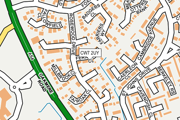 CW7 2UY map - OS OpenMap – Local (Ordnance Survey)