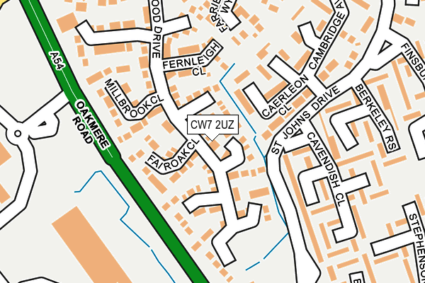 CW7 2UZ map - OS OpenMap – Local (Ordnance Survey)