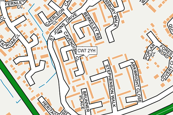 CW7 2YH map - OS OpenMap – Local (Ordnance Survey)