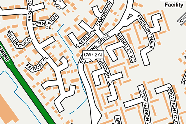 CW7 2YJ map - OS OpenMap – Local (Ordnance Survey)