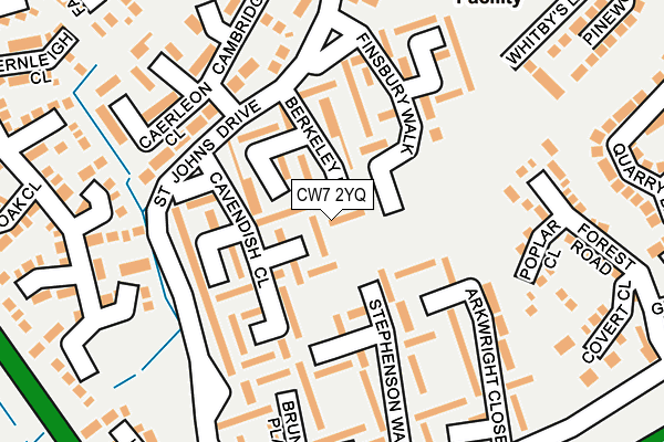 CW7 2YQ map - OS OpenMap – Local (Ordnance Survey)