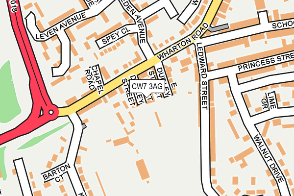 CW7 3AG map - OS OpenMap – Local (Ordnance Survey)