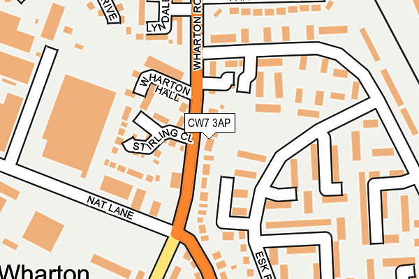 CW7 3AP map - OS OpenMap – Local (Ordnance Survey)