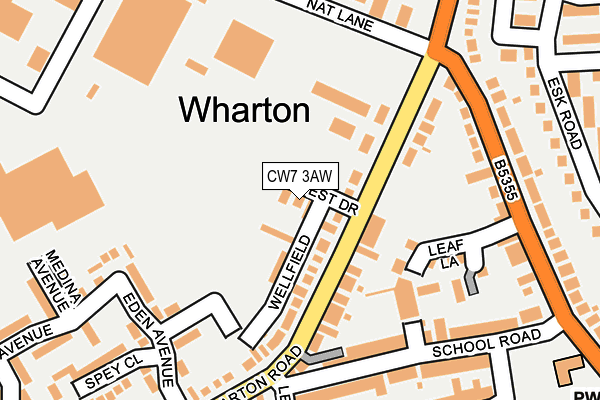 CW7 3AW map - OS OpenMap – Local (Ordnance Survey)