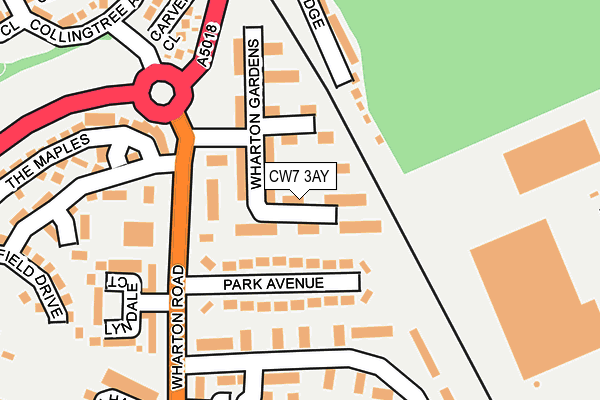 CW7 3AY map - OS OpenMap – Local (Ordnance Survey)