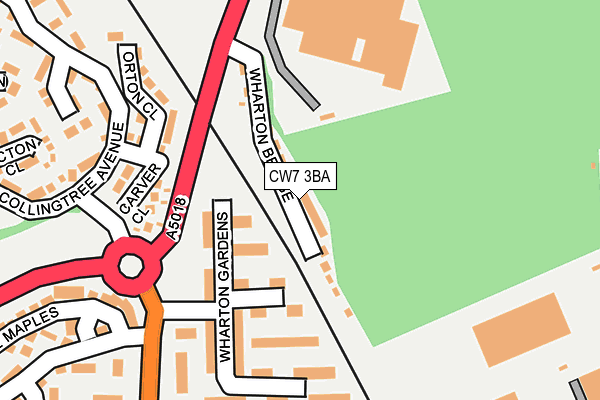 CW7 3BA map - OS OpenMap – Local (Ordnance Survey)