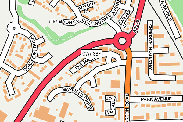 CW7 3BF map - OS OpenMap – Local (Ordnance Survey)