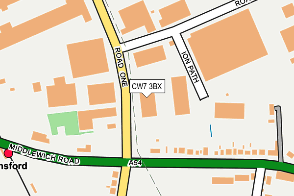CW7 3BX map - OS OpenMap – Local (Ordnance Survey)