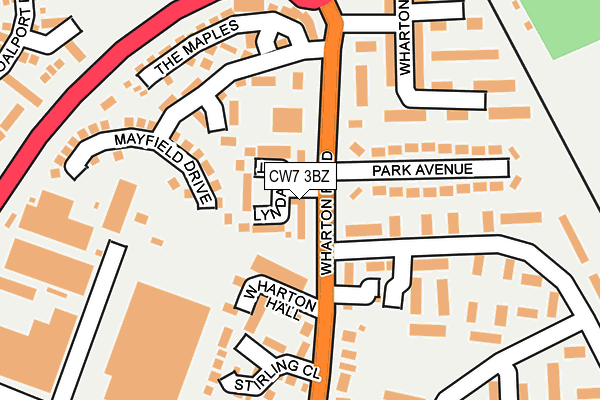 CW7 3BZ map - OS OpenMap – Local (Ordnance Survey)