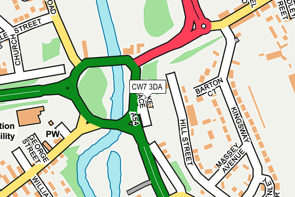 CW7 3DA map - OS OpenMap – Local (Ordnance Survey)