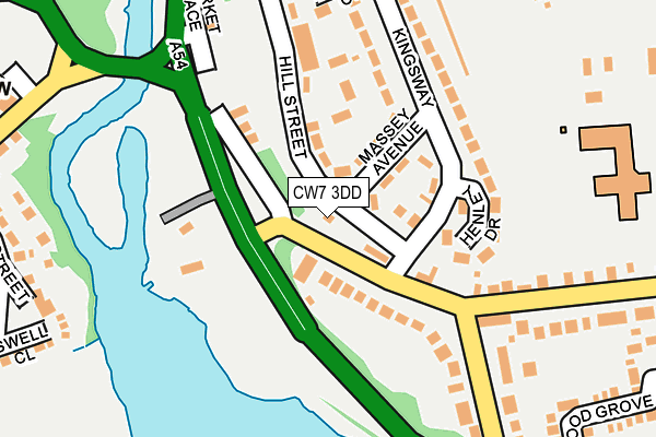 CW7 3DD map - OS OpenMap – Local (Ordnance Survey)
