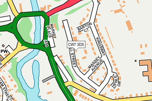 CW7 3DS map - OS OpenMap – Local (Ordnance Survey)