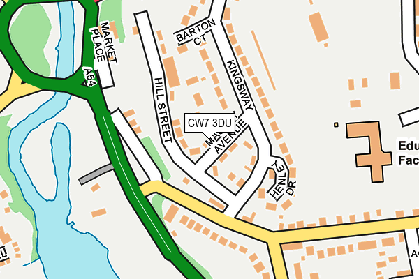 CW7 3DU map - OS OpenMap – Local (Ordnance Survey)