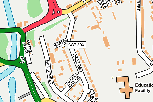 CW7 3DX map - OS OpenMap – Local (Ordnance Survey)