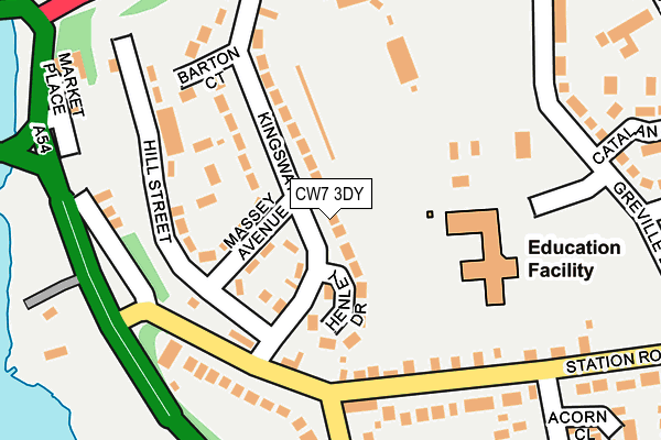 CW7 3DY map - OS OpenMap – Local (Ordnance Survey)
