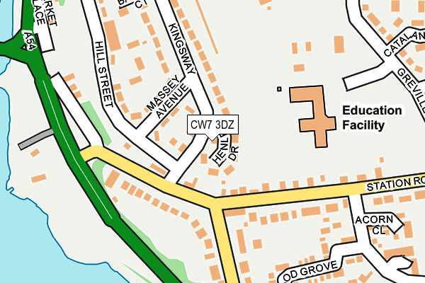 CW7 3DZ map - OS OpenMap – Local (Ordnance Survey)