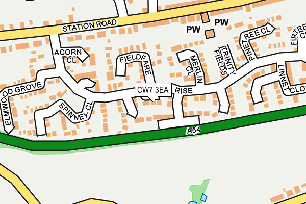 CW7 3EA map - OS OpenMap – Local (Ordnance Survey)