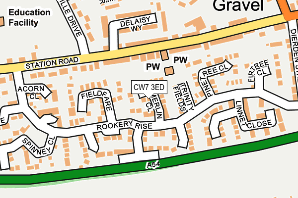 CW7 3ED map - OS OpenMap – Local (Ordnance Survey)