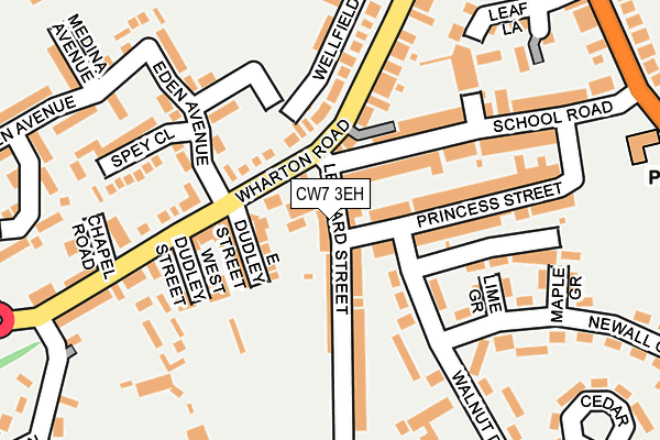 CW7 3EH map - OS OpenMap – Local (Ordnance Survey)
