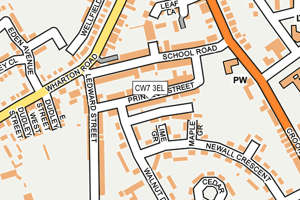 CW7 3EL map - OS OpenMap – Local (Ordnance Survey)