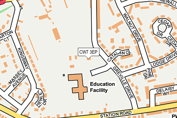 CW7 3EP map - OS OpenMap – Local (Ordnance Survey)