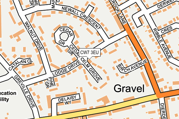 CW7 3EU map - OS OpenMap – Local (Ordnance Survey)