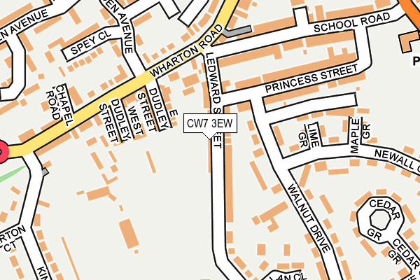 CW7 3EW map - OS OpenMap – Local (Ordnance Survey)