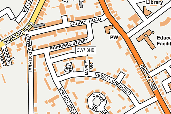 CW7 3HB map - OS OpenMap – Local (Ordnance Survey)