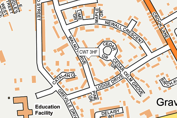 CW7 3HF map - OS OpenMap – Local (Ordnance Survey)