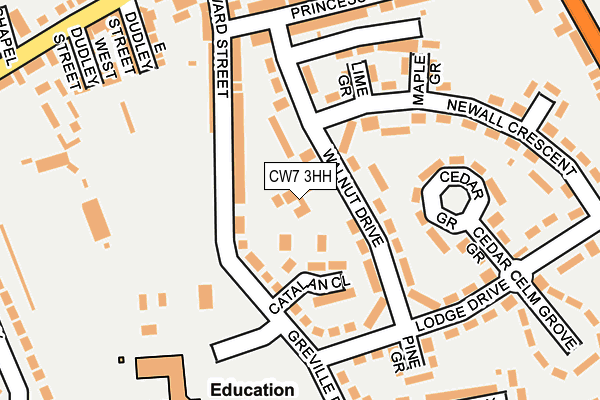 CW7 3HH map - OS OpenMap – Local (Ordnance Survey)