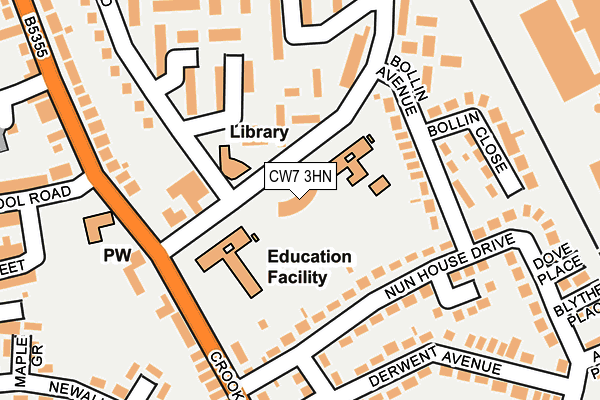 CW7 3HN map - OS OpenMap – Local (Ordnance Survey)