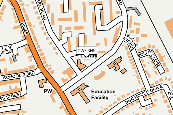 CW7 3HP map - OS OpenMap – Local (Ordnance Survey)