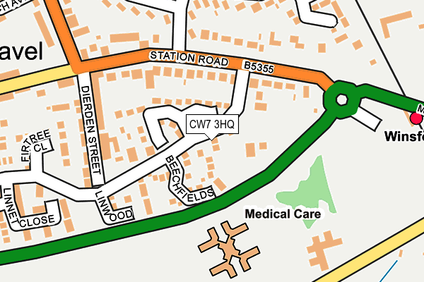 CW7 3HQ map - OS OpenMap – Local (Ordnance Survey)