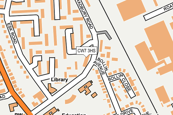 CW7 3HS map - OS OpenMap – Local (Ordnance Survey)