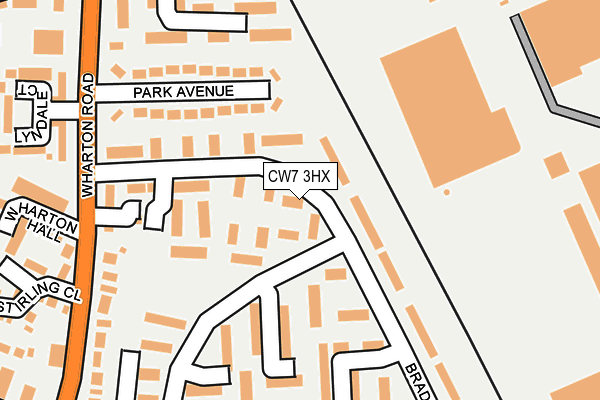 CW7 3HX map - OS OpenMap – Local (Ordnance Survey)