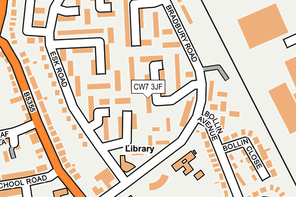 CW7 3JF map - OS OpenMap – Local (Ordnance Survey)