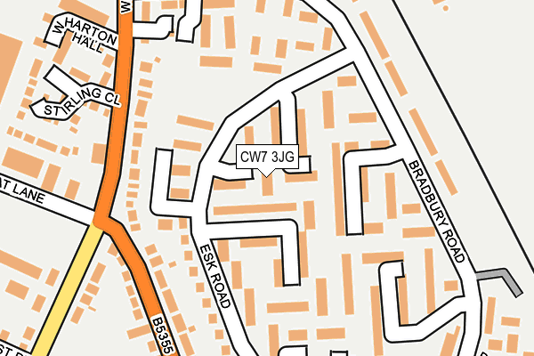 CW7 3JG map - OS OpenMap – Local (Ordnance Survey)