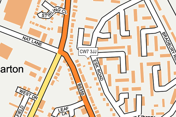 CW7 3JJ map - OS OpenMap – Local (Ordnance Survey)