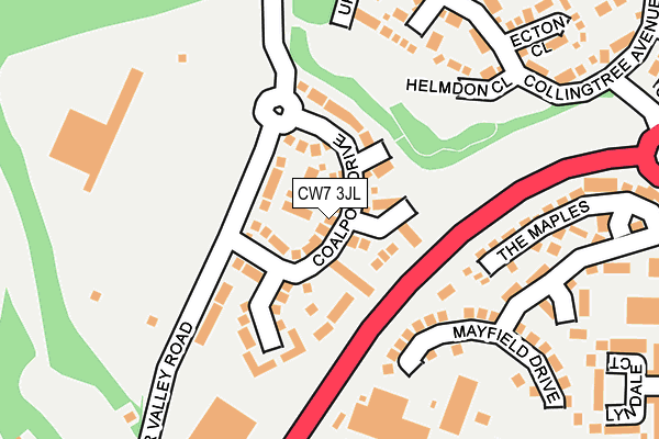 CW7 3JL map - OS OpenMap – Local (Ordnance Survey)