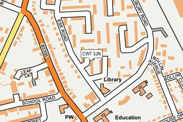 CW7 3JN map - OS OpenMap – Local (Ordnance Survey)