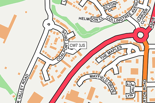 CW7 3JS map - OS OpenMap – Local (Ordnance Survey)
