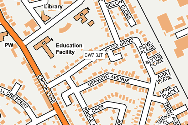 CW7 3JT map - OS OpenMap – Local (Ordnance Survey)